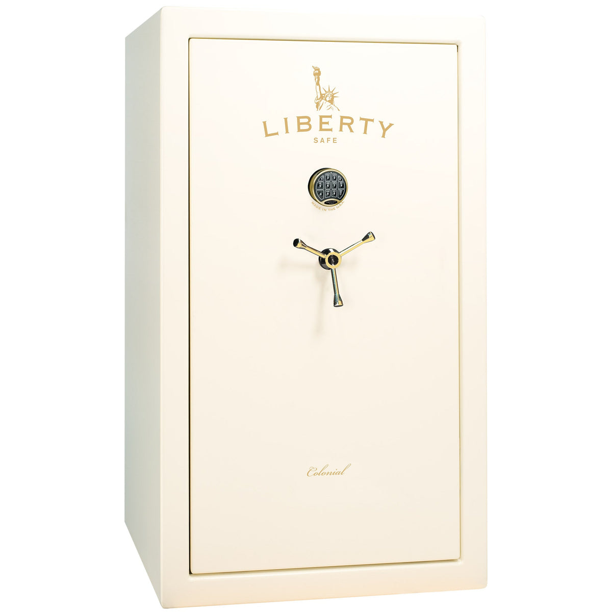 Colonial Series | Level 4 Security | 75 Minute Fire Protection | 30 PRO FLEX | DIMENSIONS: 60.5&quot;(H) X 36&quot;(W) X 22&quot;(D*) | White Gloss Brass | Electronic Lock - Closed